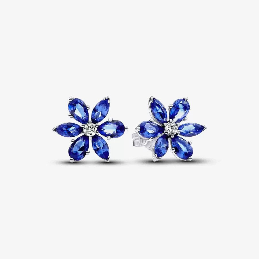 Pandora Sparkling Blue Herbarium Cluster Stud Earrings