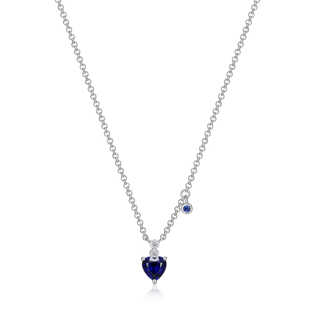 ELLE Sapphire & Diamond Heart Necklace