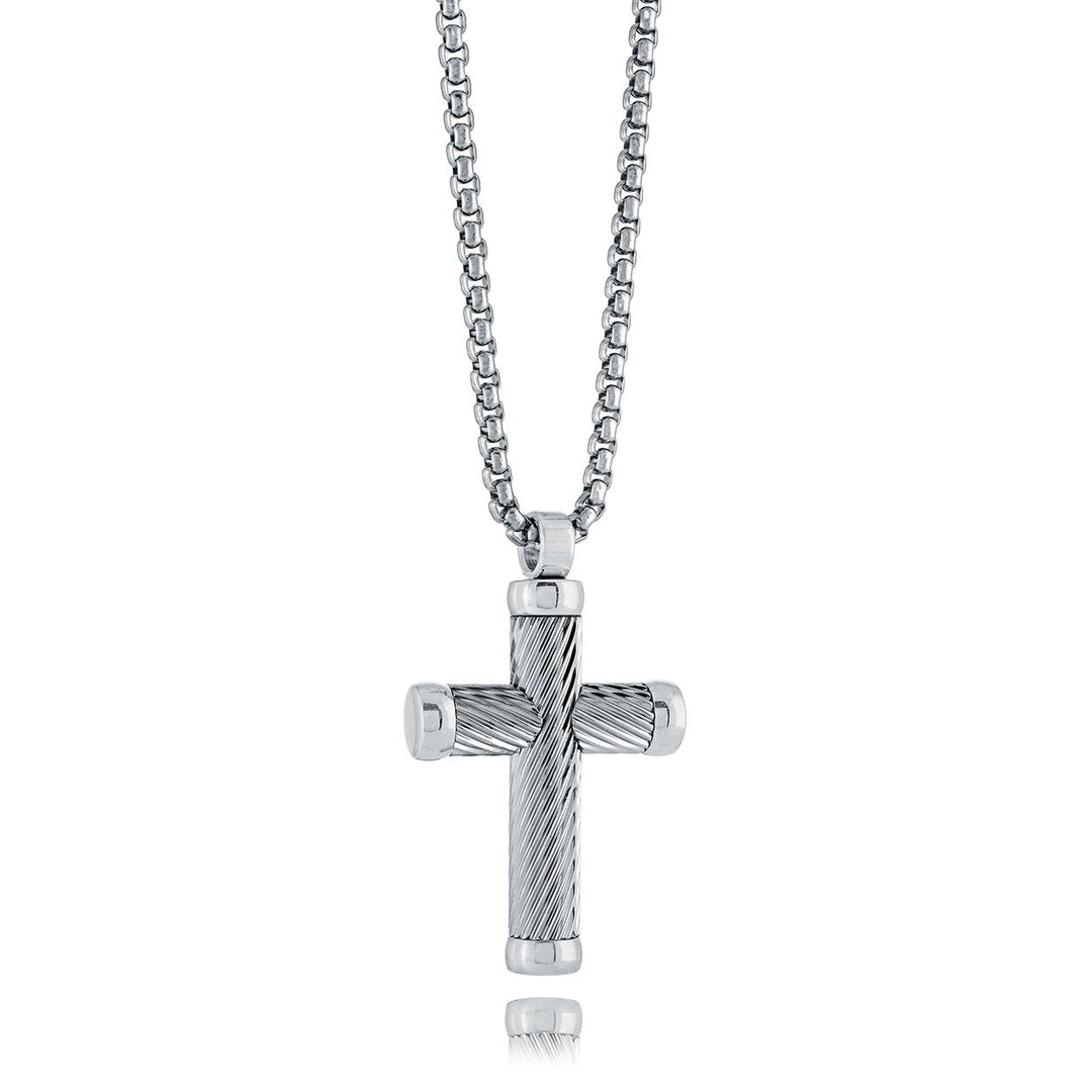 Twist Line 38MM Cross Pendant