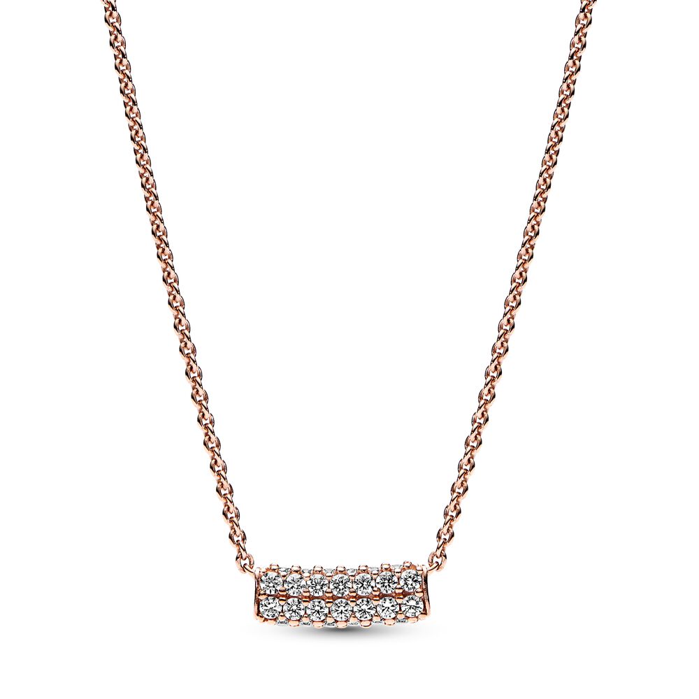 Pandora Timeless Pavé Double-row Bar Collier Necklace