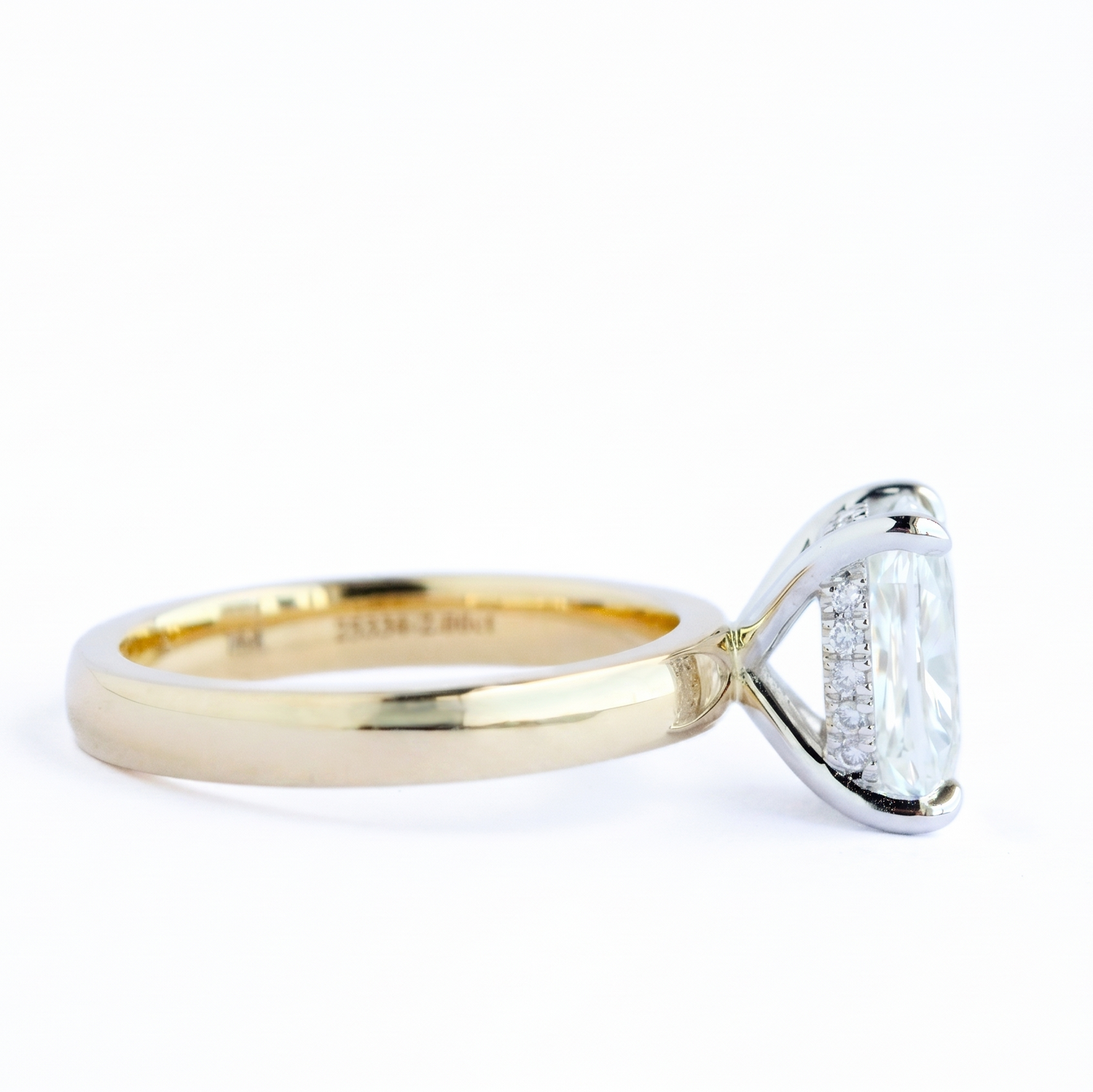 14k yellow and white gold hidd