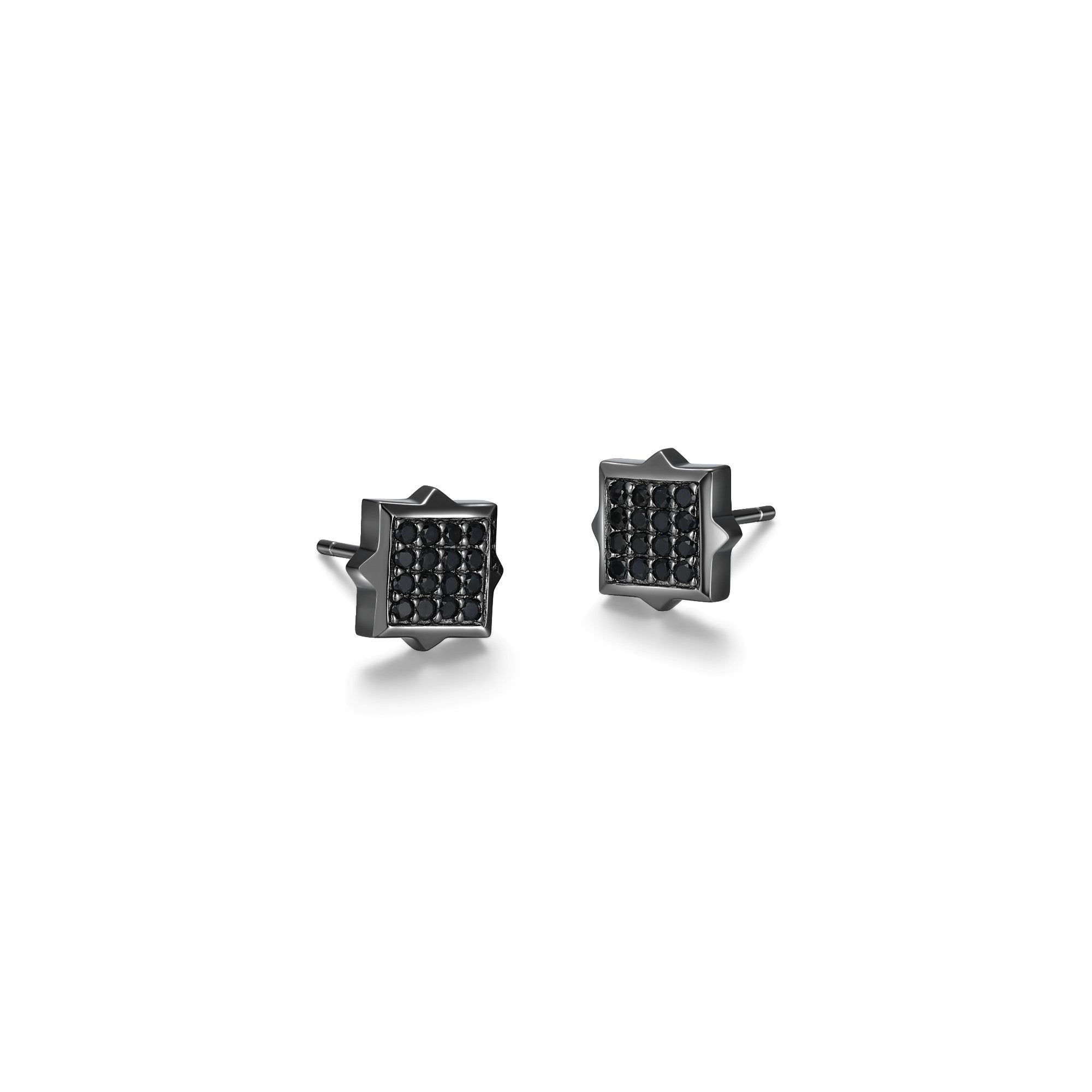 Men's black sapphire earrings deals