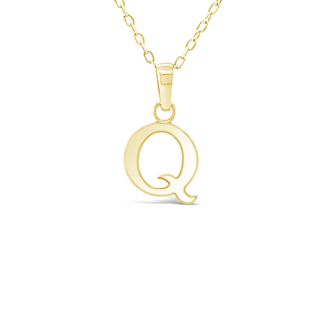 10KY "Q" Inital Pendant