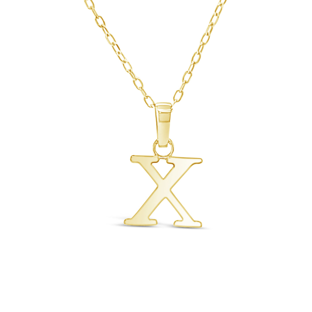10KY "X" Inital Pendant
