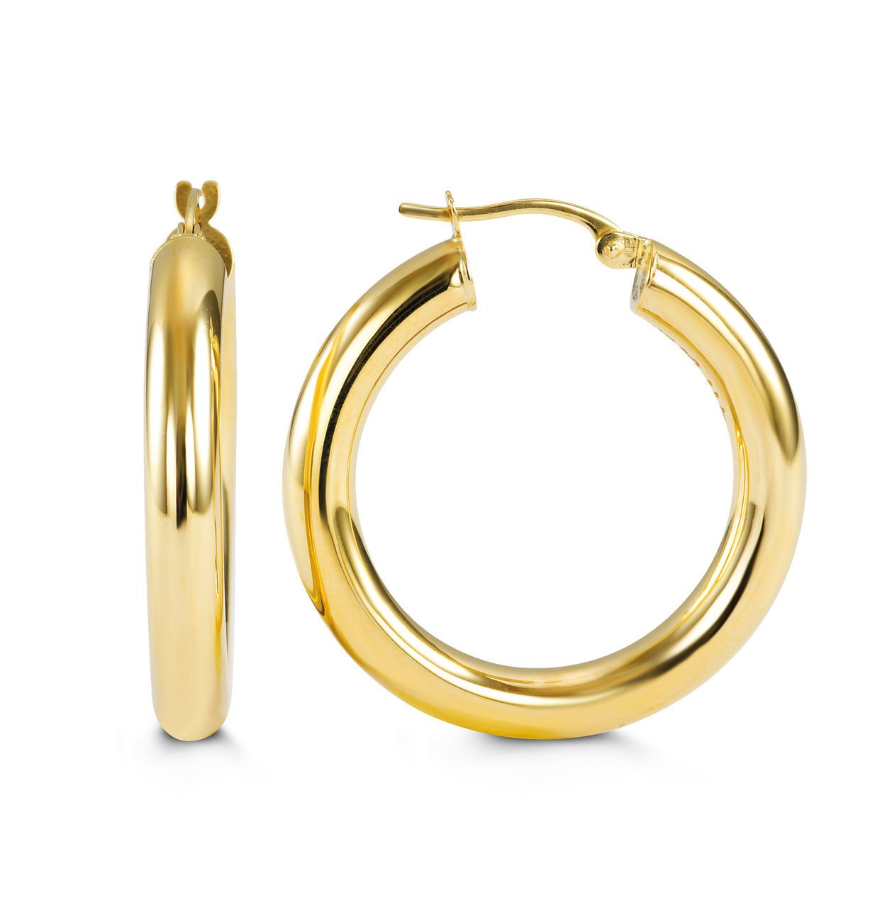 10K Round Tube 3MM Hoop Earrings