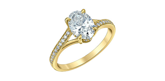 14k yellow gold Lab Grown  eng