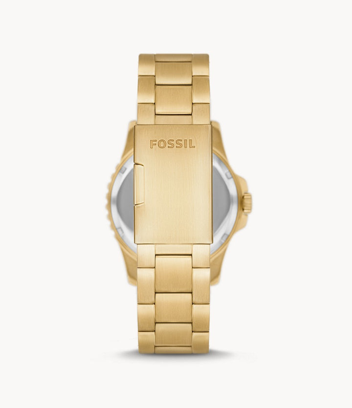 Fossil Blue Three-Hand Date Gold-Tone Stainless Steel Watch