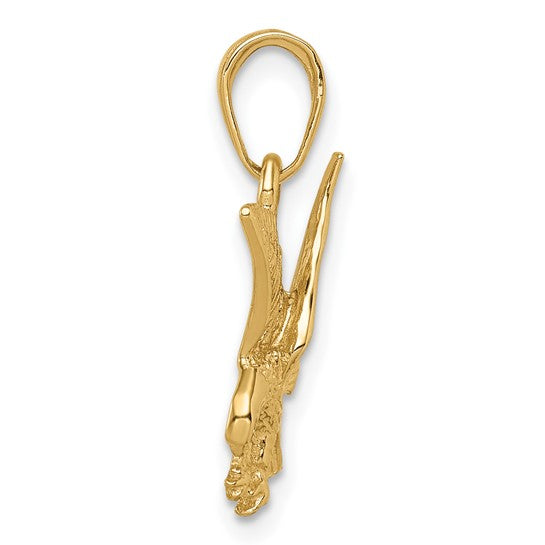 10k yellow gold eagle pendant