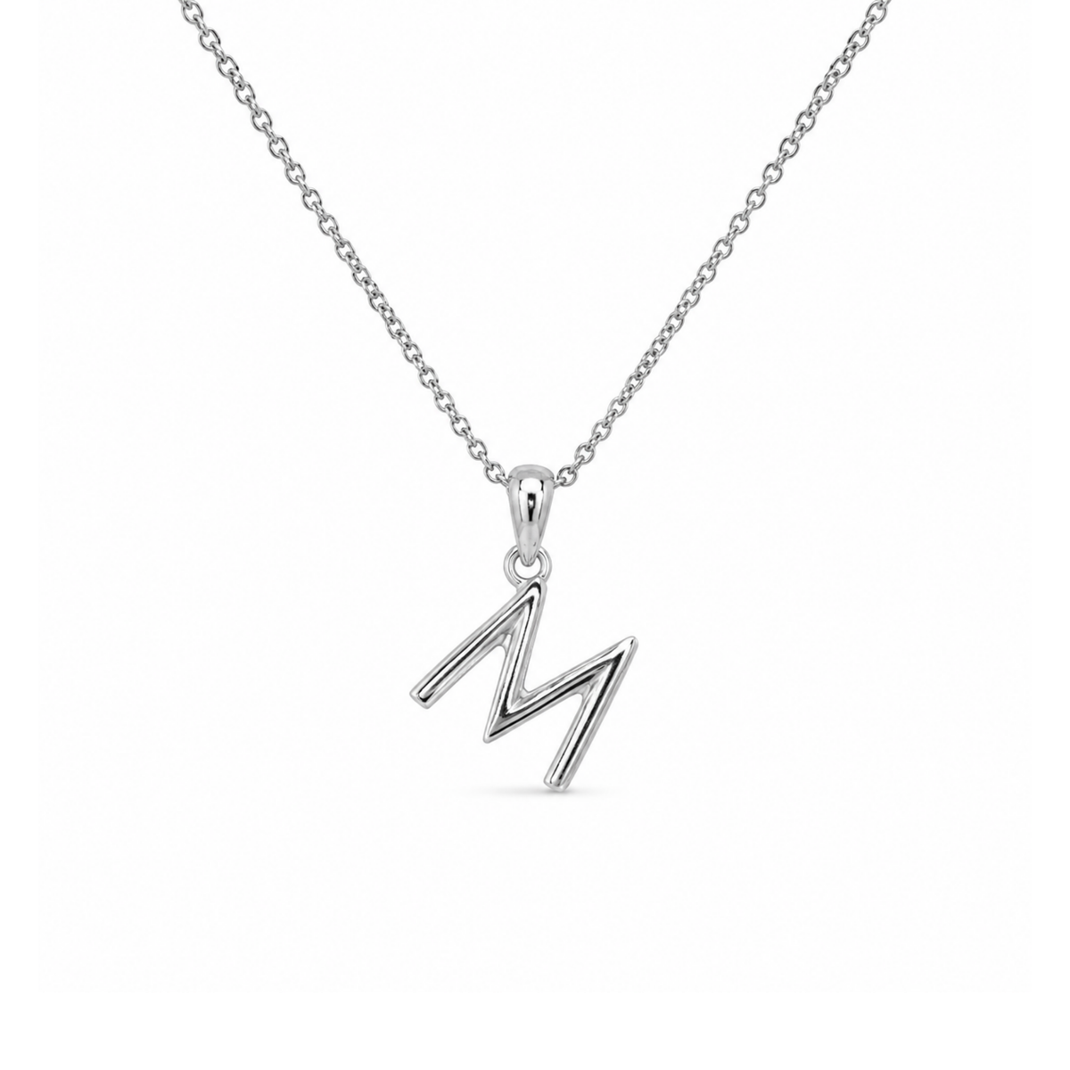 High Polish, Sterling Silver 'M' Pendant