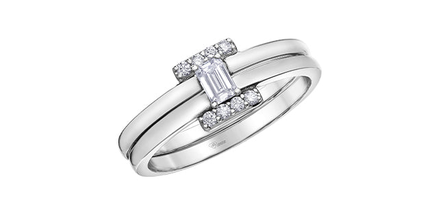10 Karat Multi-Stone Engagement Ring, 0.18 CT Center