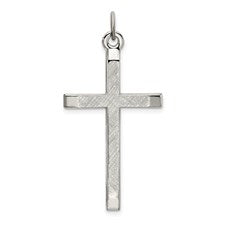Silver Brushed Cross Pendant