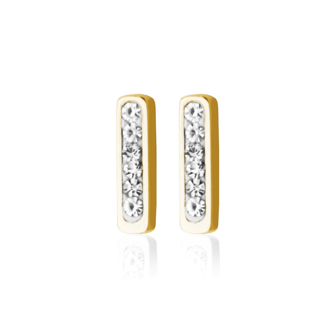 Steelx Gold Tone Bar Stud Earrings