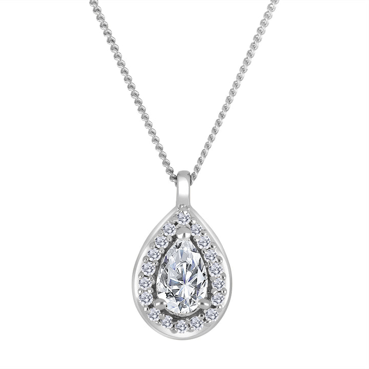10k white gold halo pendant fe