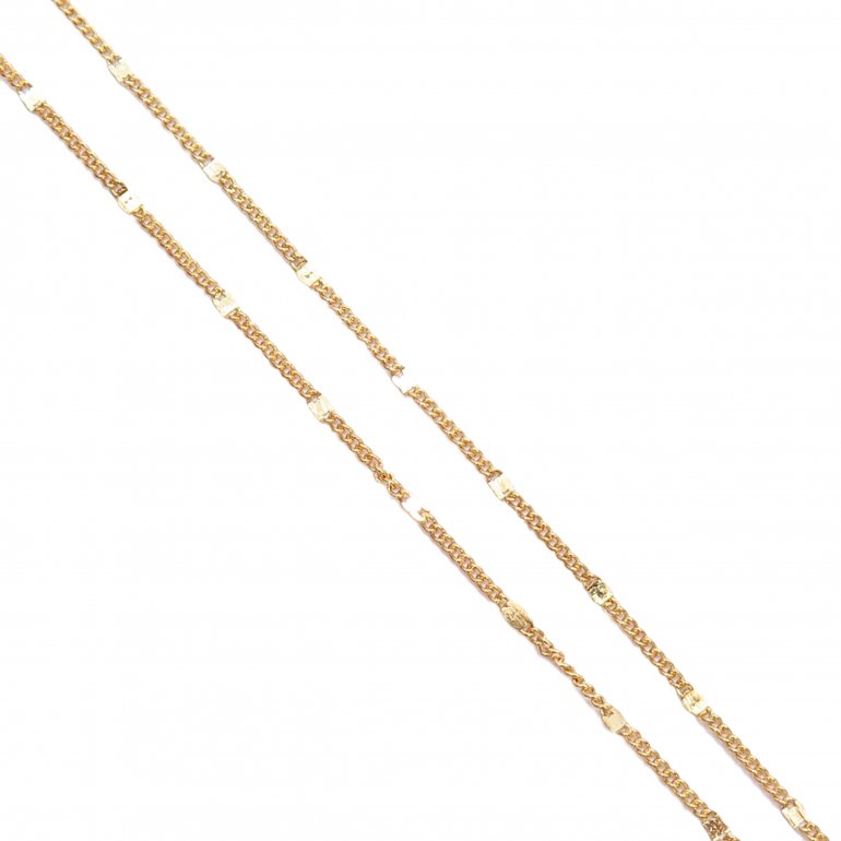 Sterling Silver Gold Plated Station Chain- 16"