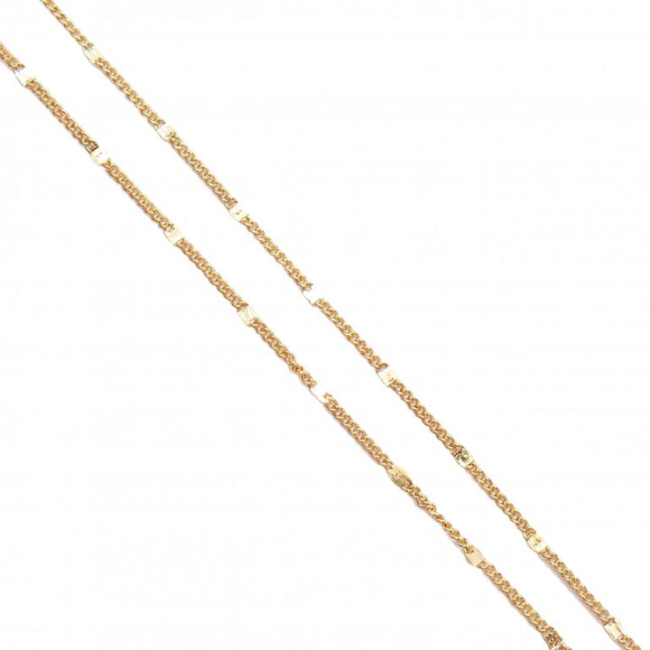 Sterling Silver Gold Plated Station Chain- 16"