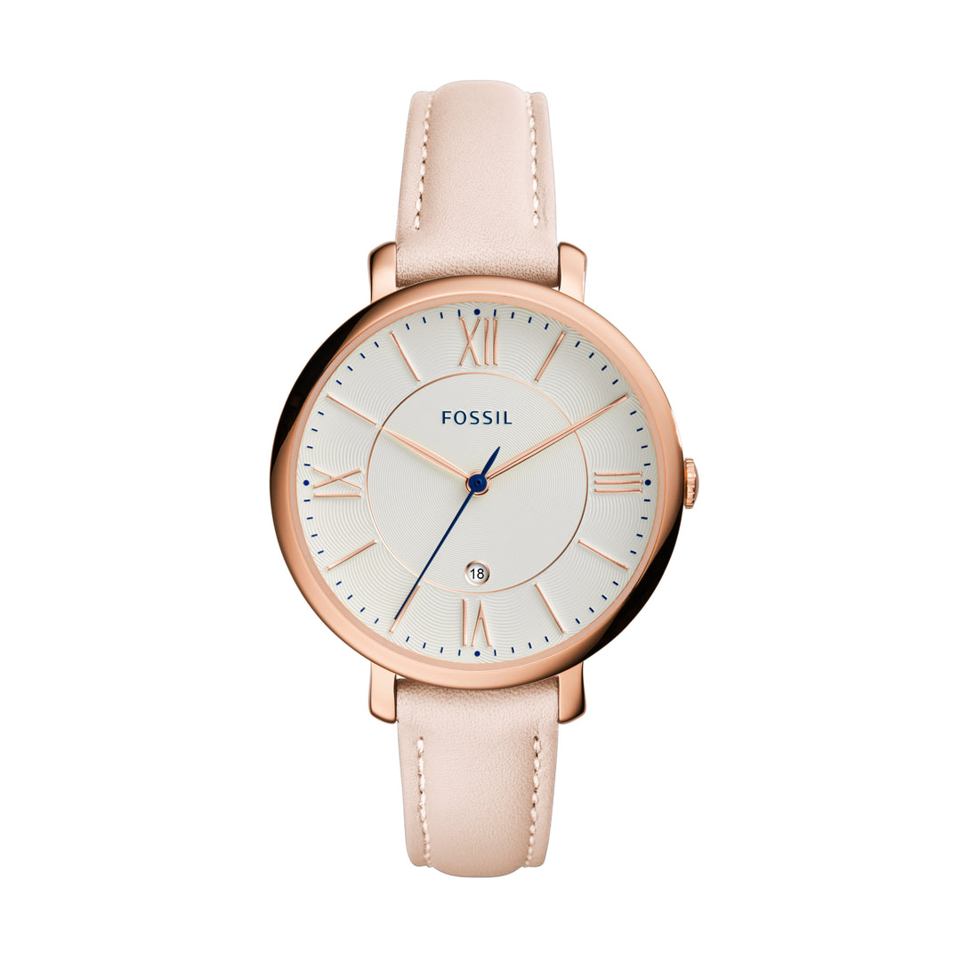Fossil Jacqueline Three-Hand Date Blush Leather Watch