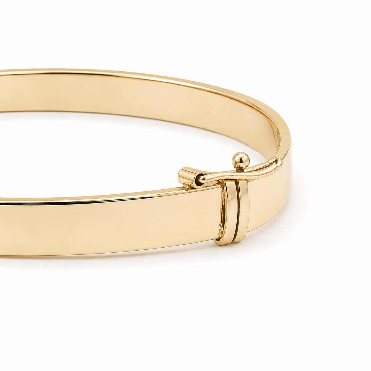 10K Yellow Gold Polished 5.9mm Oval Bangle Bracelet