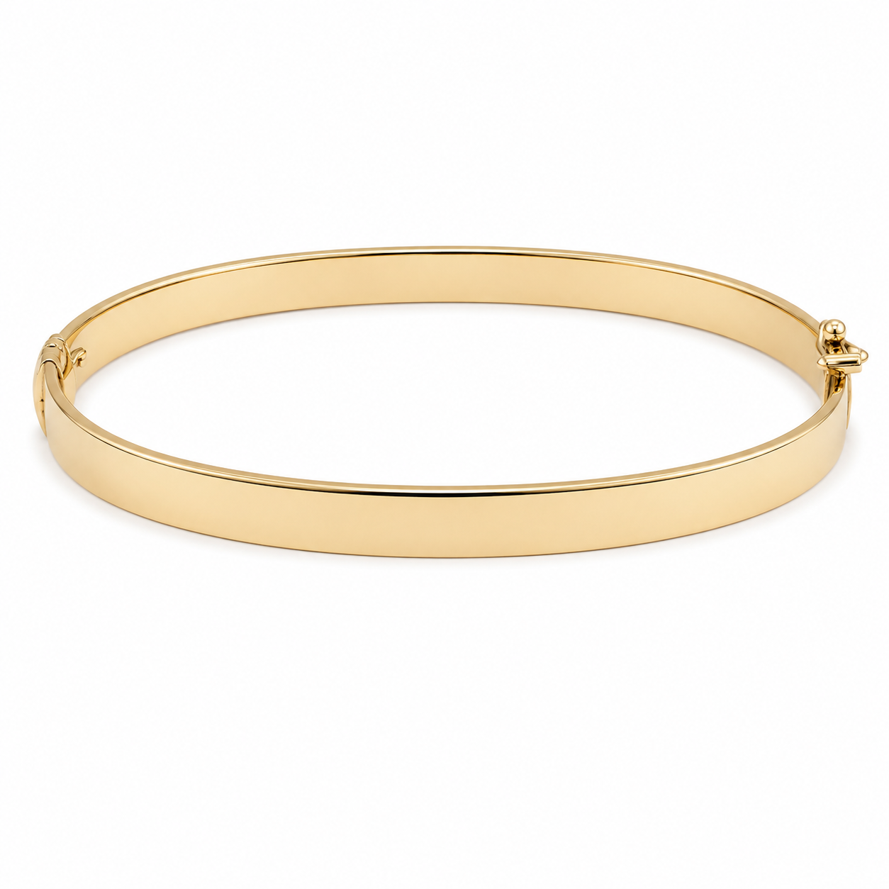 10K Yellow Gold Polished 5.9mm Oval Bangle Bracelet