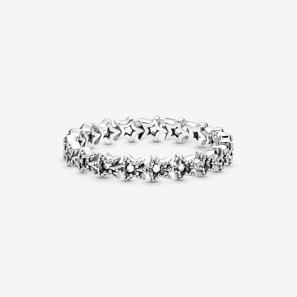 FINAL SALE- Pandora Band of Asymmetric Stars Ring, Size 5