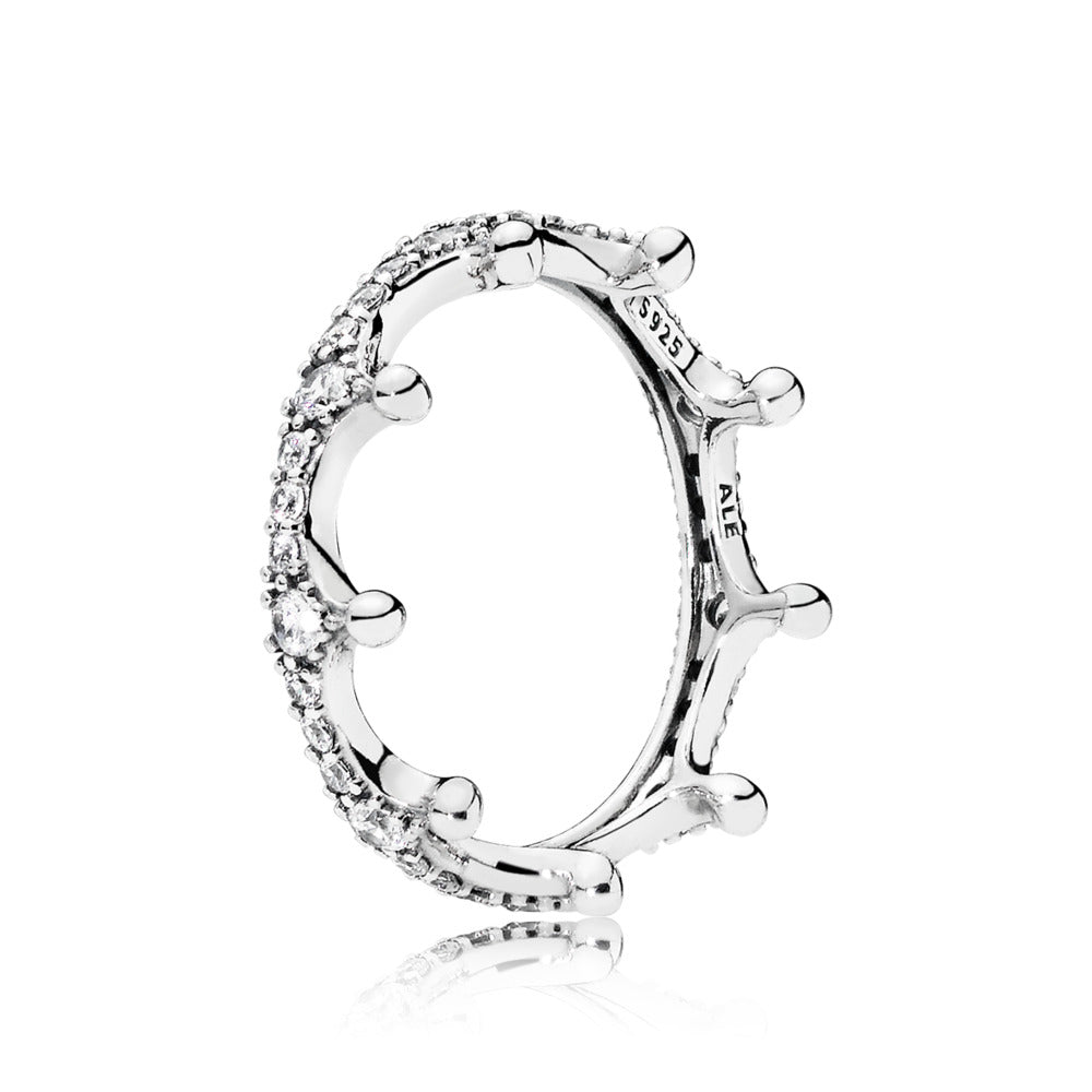 FINAL SALE -  Pandora Clear Sparkling Crown Ring, size 4.5