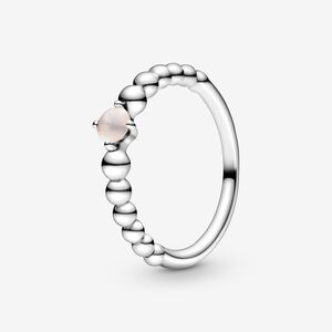 FINAL SALE- June Birthstone Beaded Ring, size 6.0