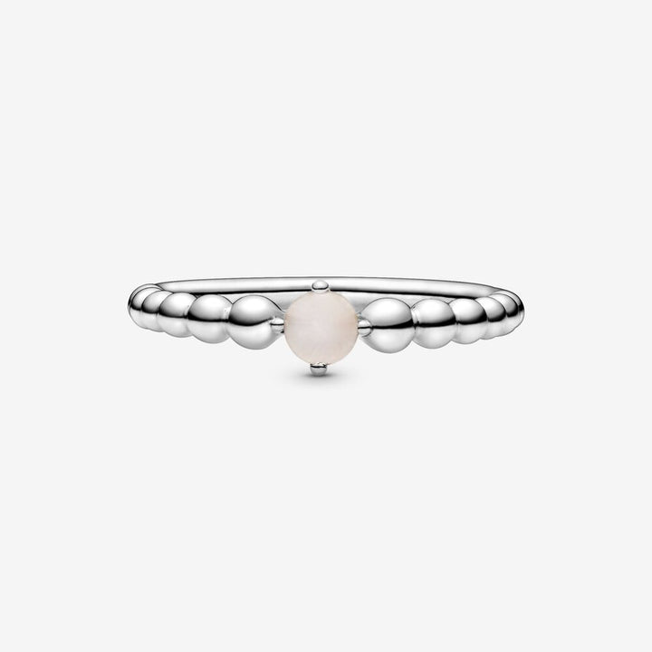 FINAL SALE- June Birthstone Beaded Ring, size 6.0