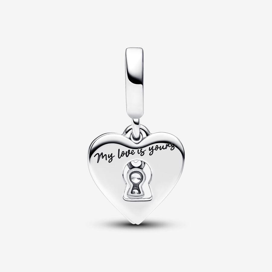 Pandora Red Heart & Keyhole Double Dangle Charm