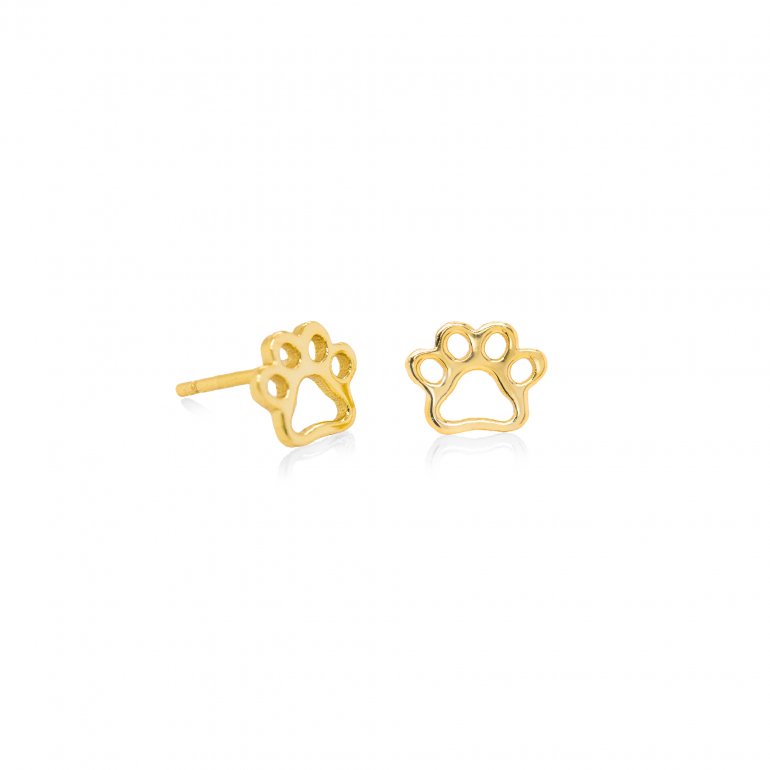 Gold Plated Paw Print Earrings