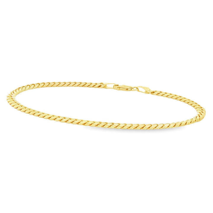 10k yellow gold 4mm solid cuba