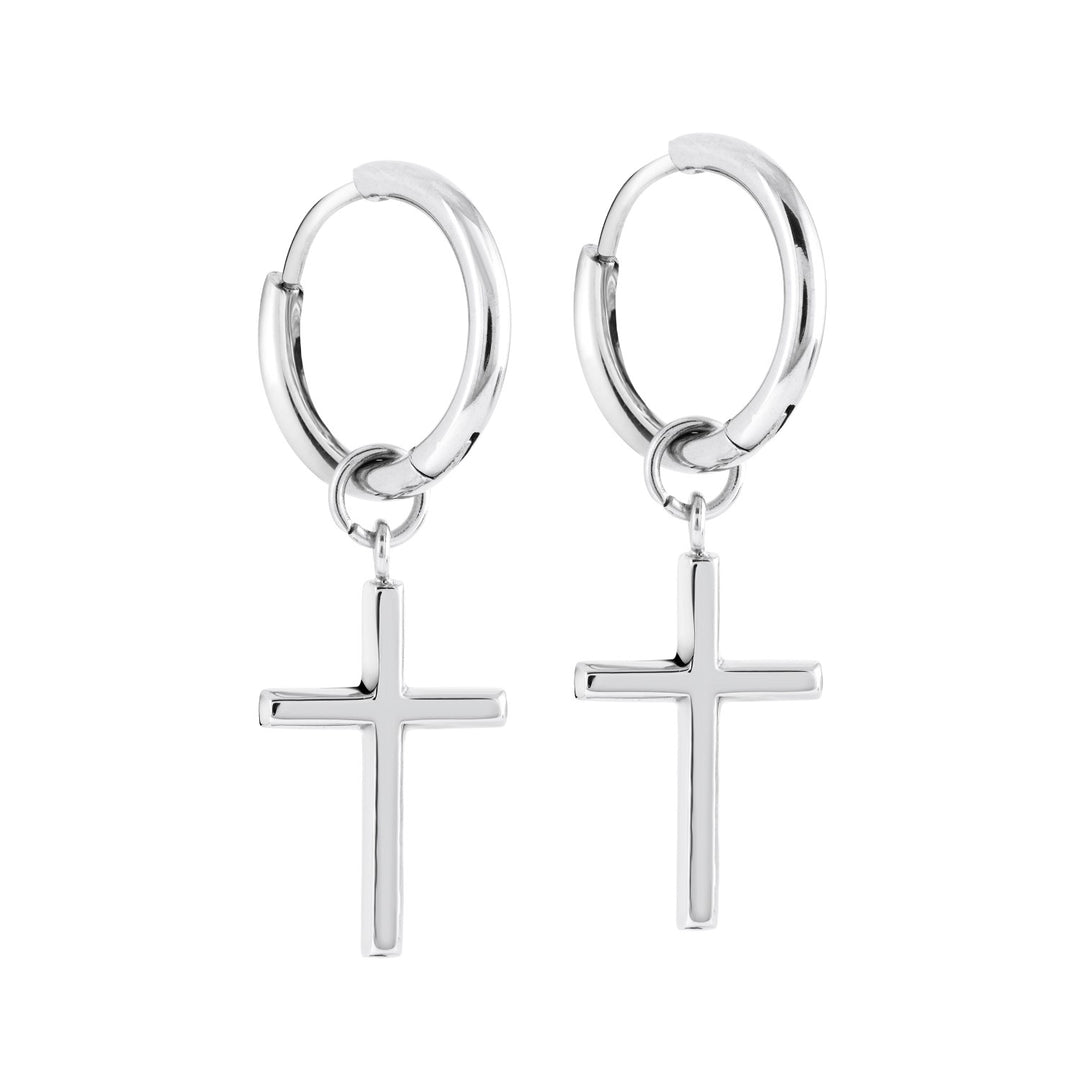 Italgem Steel Cross Dangle Earrings