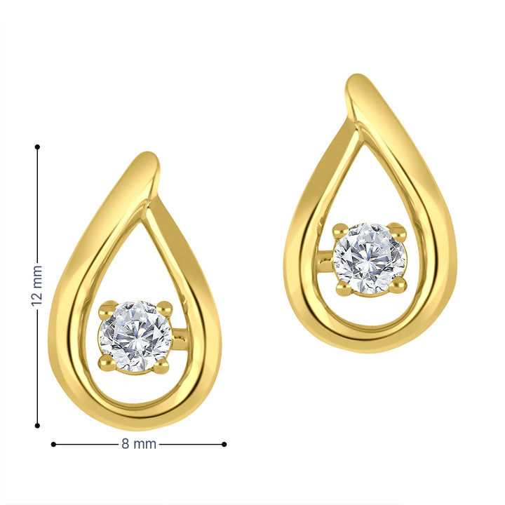 10k yellow gold teardrop stud