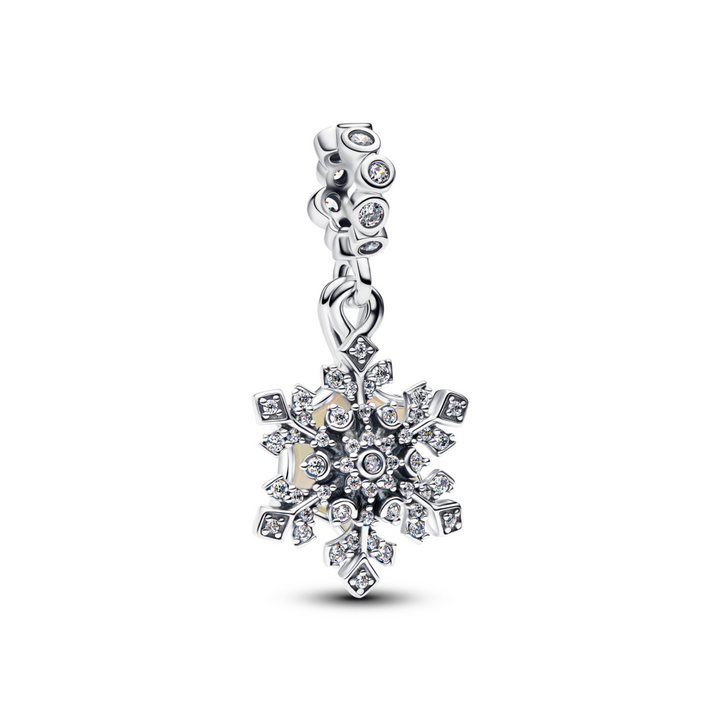 Pandora Opalescent Snowflake Double Dangle Charm