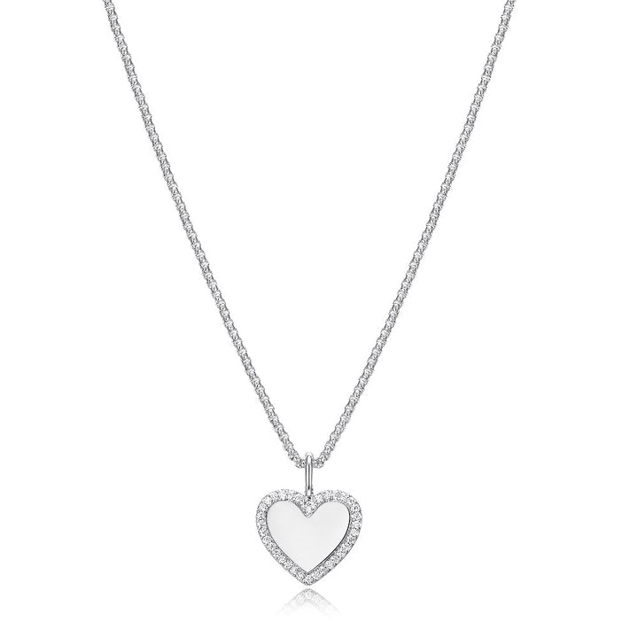 Sterling Silver Engraveable Heart Necklace