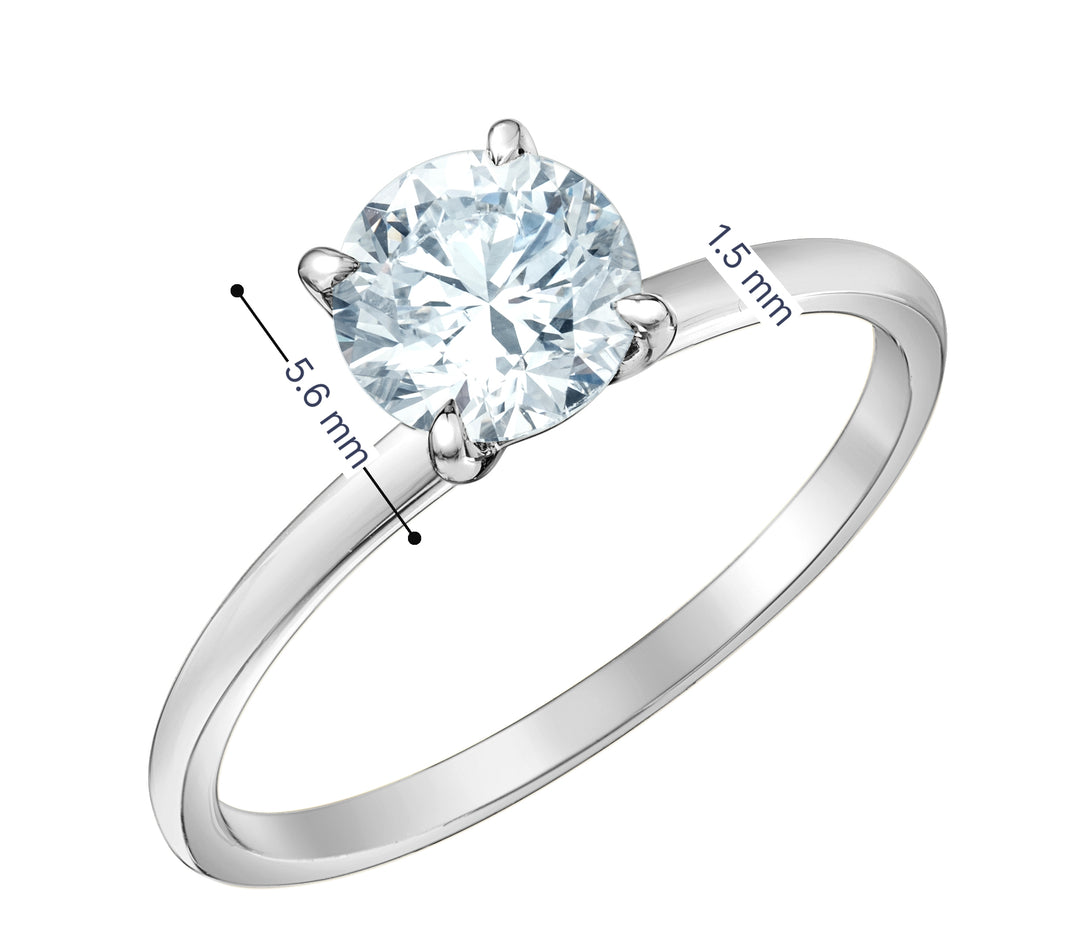 14K Lab-Grown Round Diamond Solitaire Engagement Ring, 0.70 TDW