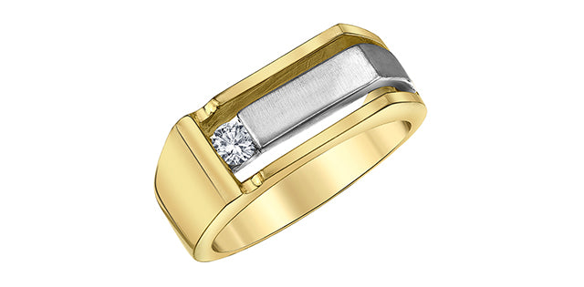 10K Two Tone Gents Diamond Fashion Ring