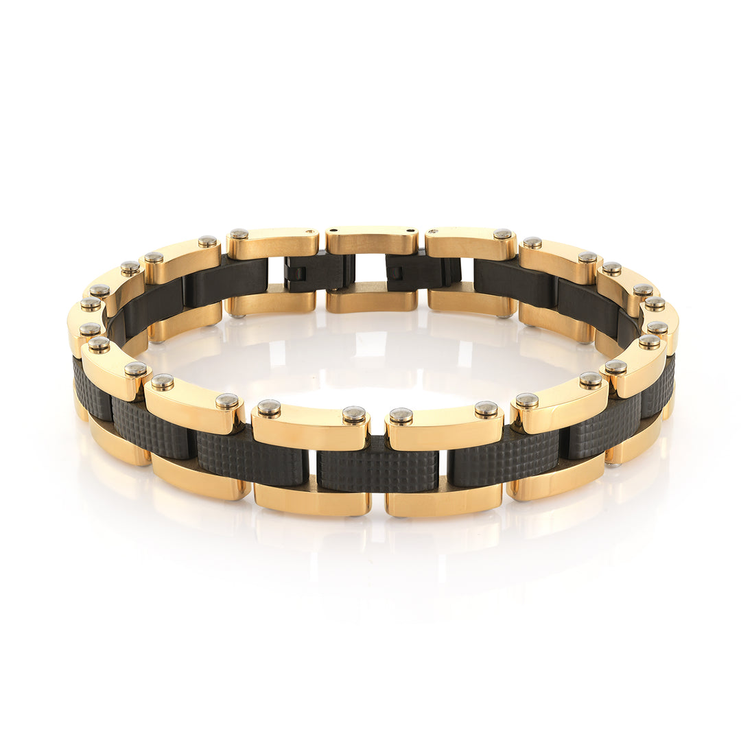 Italgem Black & Gold Tone Bracelet