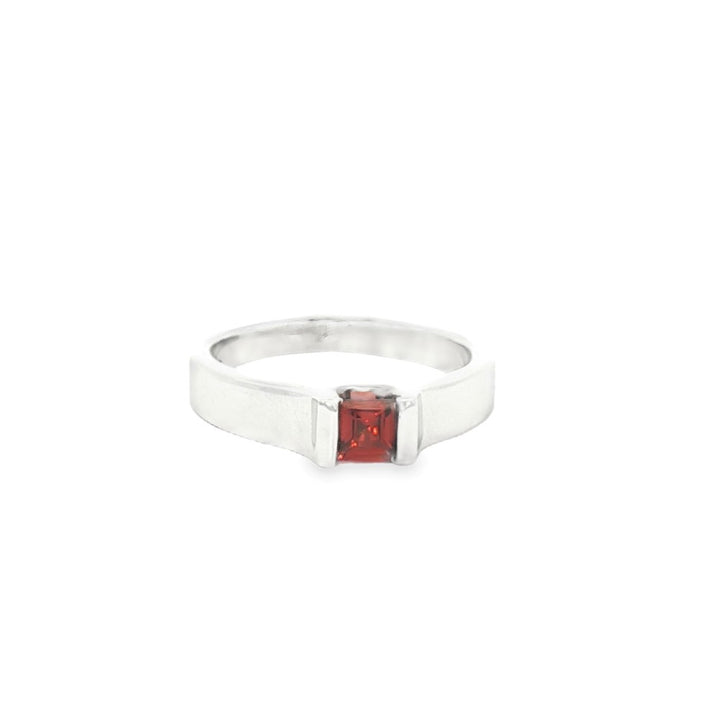Princess Cut Garnet Ring