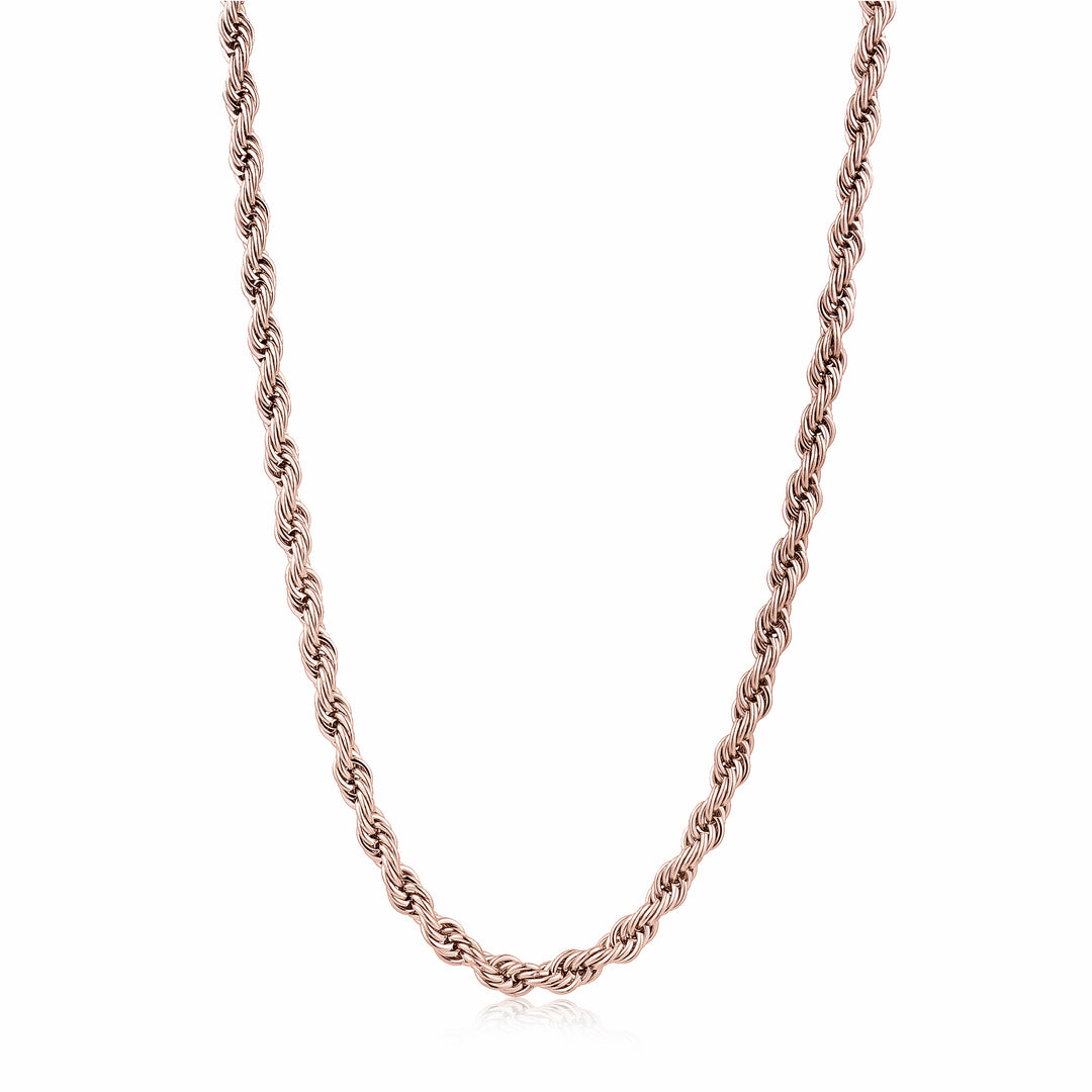 Rose Plated Rope Chain - 20"