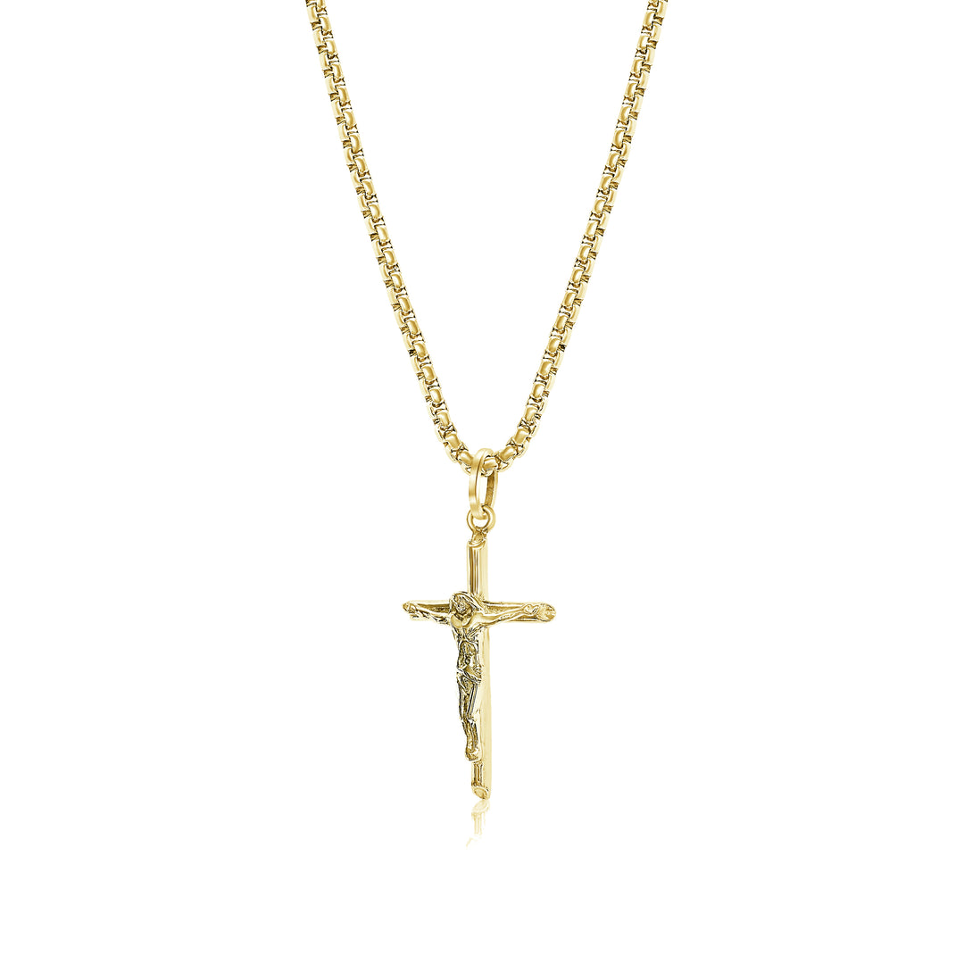 Italgem Gold Plated Crucifix Pendant, 22"