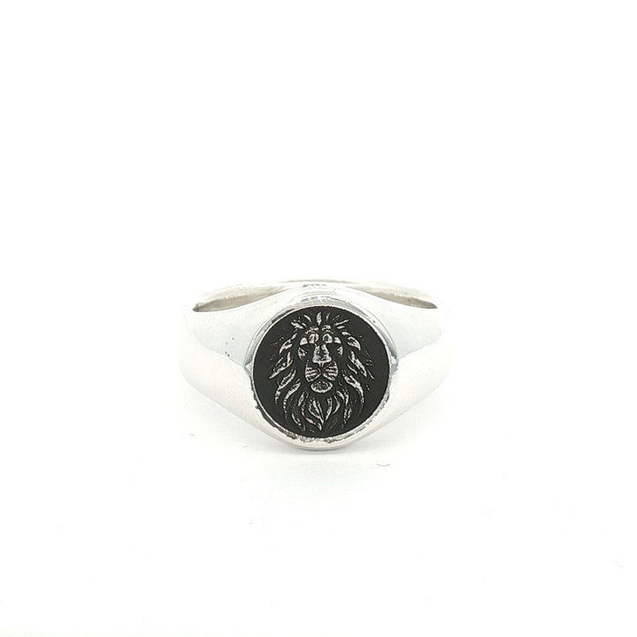 Embossed Lion Signet Ring