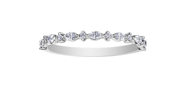 14 Karat Semi Eternity Band, 0.23TDW
