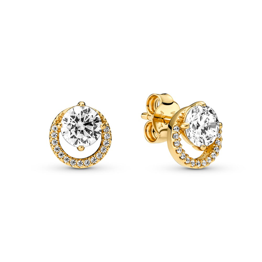 FINAL SALE - Pandora Sparkling Round Halo Stud Earrings