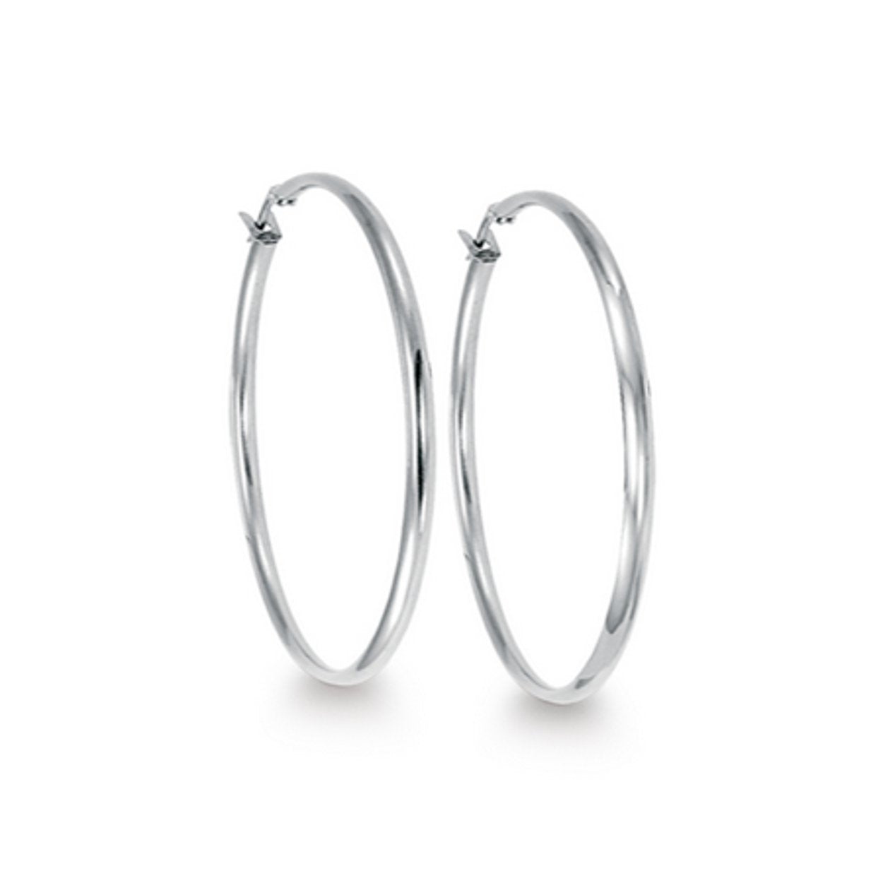 Stainless Steel 35mm Round Hoop Earrings