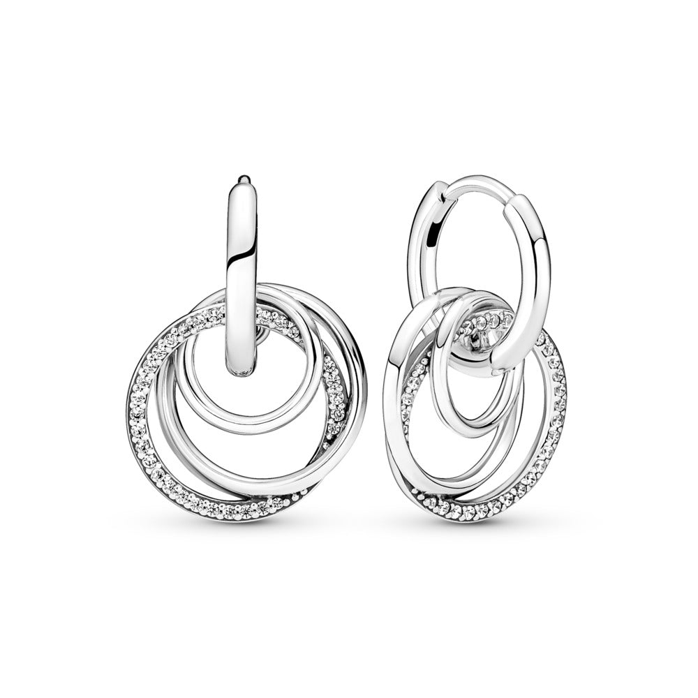 Pandora Family Always Encircled Hoop Earrings