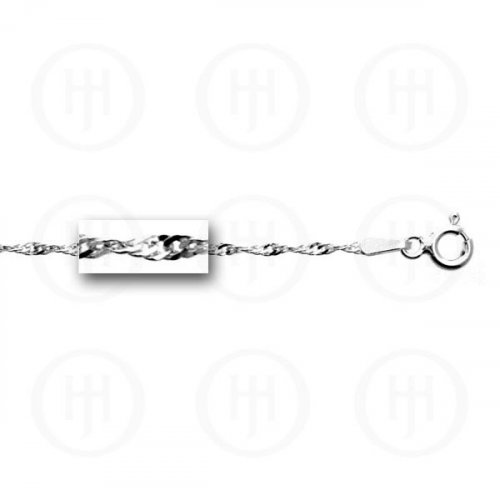 Sterling Silver Singapore Link Chain, 22"