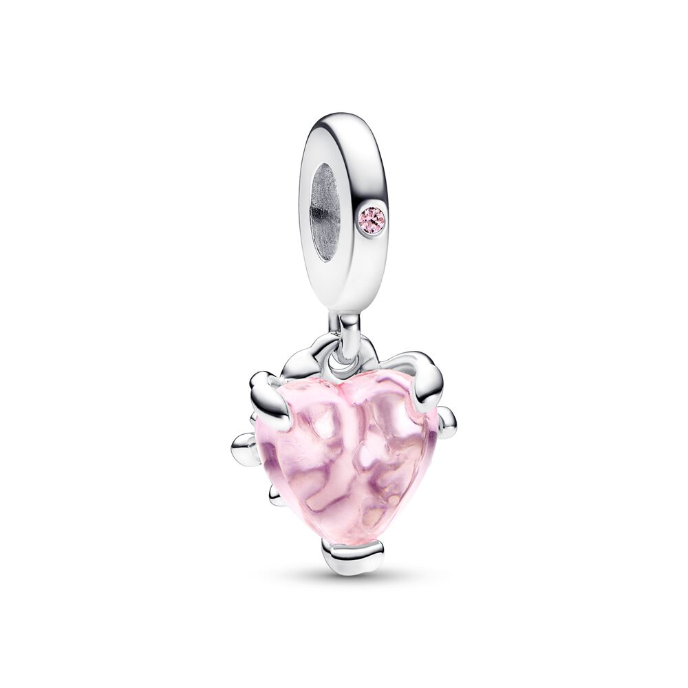 Pandora Pink Family Tree & Heart Dangle Charm