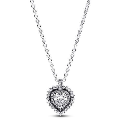 Pandora Sparkling Heart Halo Pendant Necklace