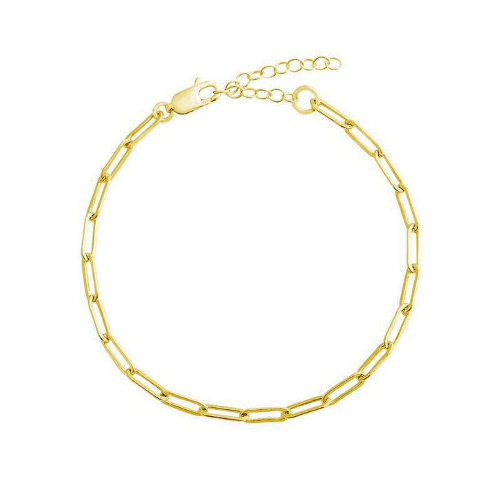 Paperclip Link Anklet, 10"