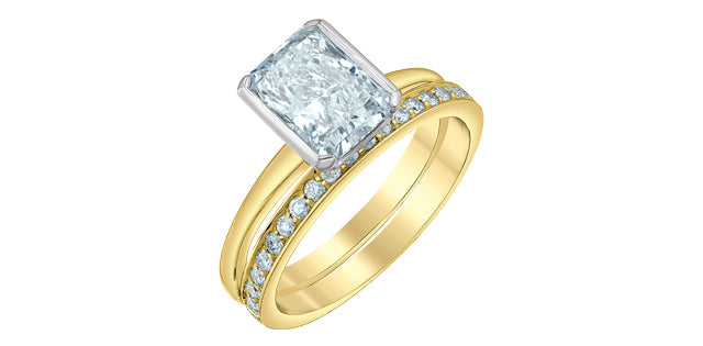 Lab-Grown Half Bezel Diamond Engagement Ring, 2.08TDW