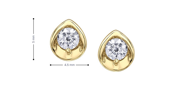 I Am Canadian 10k Gold Diamond Stud Earrings, 0.15 CTW